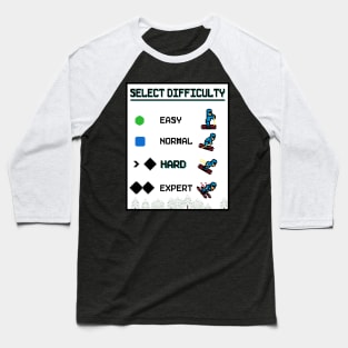 Ski Pixel Art - Select Difficulty Piste Ratings Baseball T-Shirt